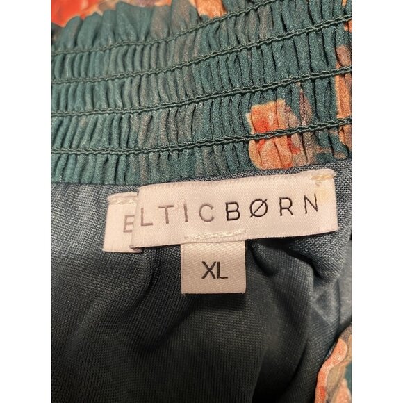 BALTIC BORN LUCIANA GREEN FLORAL HIGH NECK SHEER SLEEVE MAXI DRESS SZ XL - Picture 10 of 11